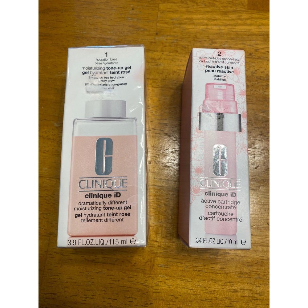 New Clinique iD Tone-up Gel & Reactive Skin Cartridge Women‎ Pink Moisturizer